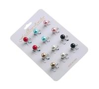12pcs Silk Scarf Pins For Women Imitation Pearls Hijab Headscarves Pin Muslims Headwear Secure Brooch Accessories Women's Headscarf Security Clips