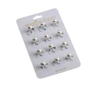 12pcs Silk Scarf Pins For Women Imitation Pearls Hijab Headscarves Pin Muslims Headwear Secure Brooch Accessories Women's Headscarf Security Clips