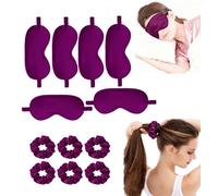 12Pcs Silk Sleep Masks Satin Eye Mask Silky Eyes Cover Blindfold Eyeshade Hair Ties Scrunchy Travel Bridesmaids Gifts