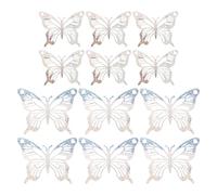 12pcs Silver 3D Mirror Butterfly Wall Stickers Removable PVC