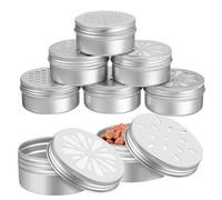 12Pcs Silver Aluminium Dog Scent Training Tins 6.8cm Magnetic | Plastic mesh lids with small holes, includes magnetic dots, durable tins for pets, easy to use for scent work