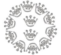 12pcs Silver Tiara Crown Brooch Pins Rhinestones for Events | Alloy and Crystal Build, Secure Clasp, Mix and Match Styling, for Bags Bucket Hats Office Wear Banquets