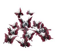 12PCS Skull Rose 3D Decor Set - Double-Layer Gothic Home & Halloween Decorations in Dark Tones with red & Black Accents.
