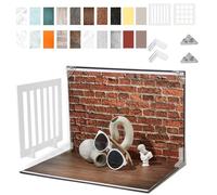 12PCS Small Food Photo Background Paper Light and Shadow Board Reflector with Stand Photography Backdrops Double-Side 16x11.5IN Seamless Flat Lay Paper Props Shoot for Jewlery Cosmetics