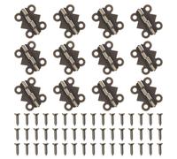 12PCS Small Hinges for Wooden Box, Antique Cabinet Door Hinges, Jewelry Box Hardware Hinge, Bronze Butterfly Folding Hinges, Retro Vintage Metal Hinge for Crafts Wooden Gift Box, Cabinet Drawer