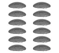 12pcs Small Iron Mesh Grill Cover for Microphone Heads and Speakers | Black round Polished Finish, Easy Removal Design, Rust-resistant Surface for Technicians and Installers
