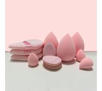 12pcs Small Medium and Large Combination Set Makeup Puff Essential for Beginners Cosmetic Puff Set Makeup Foundation Sponge (Color : Pink)