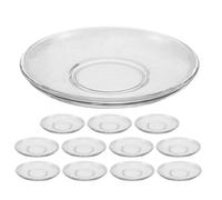 12pcs Small round Glass Dessert Plates for Tea Cups Coffee Appetisers | Crystal Appearance, Smooth Rims, Minimalist Style, Space-saving Storage, for Tastings, Cocktail Parties and Entertaining