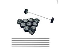 12PCS Small Toy Wheels Toy Car Tire Wheel with Metal Shaft Axles for RC Car Truck Robot DIY Model Toy Building Parts (Style 1)