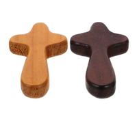 12pcs Small Wooden Cross Ornament, Pine Wood Christian Faith Symbol | Minimalist Rustic Design, Smooth Polished Surface, Rounded Edges, Portable Comfort for Christians, Bedrooms, Weddings