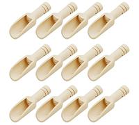 12pcs Small Wooden Scoops, Little Wooden Salt Spoons with Holes for Scoop Bean Sugar Salt