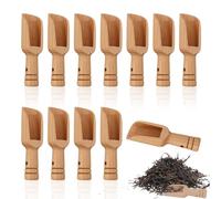 12Pcs Small Wooden Spoons Set, 7.6cm Mini Wooden Scoop, Eco-Friendly Natural Wood Scoops for Bath Salt, Smooth Polished Spoon for Kitchen Powder Tea Cocoa Spices Sugar Honey Grains Laundry Powder