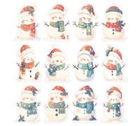 12pcs Snowman Refrigerator Magnets, Christmas Magnets for Fridge Cute Snowman Magnetic Decorations Decorative Holiday Magnets Winter Fridge Sticker for Xmas Party Decor