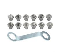 12pcs Soccer Cleats Studs Replacement Kit with Professional M5 Thread Screw, 11mm and 13mm Sizes, Aluminum Alloy Material for Football Boot Stability (11MM+wrench)