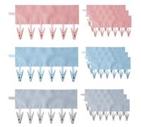 12Pcs Sock Peg Hanger for Heated Airer, 6-Pegs 34cm Underwear Dryer Hanger with Hooks, Folding Socks Drying Hangers for Socks Lingerie Towels Hats Clothes Travel & Home