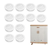 12Pcs Soffit Vents 50mm Small Round Air Vents Plastic Plastic Vent Cover for Bathroom Kitchen Bookshelf Shoe Cupboard Cabinet Wardrobe Vents White