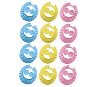 12pcs Soft Adjustable Baby Shower Cap Washing Hair Shield Safe Visor Bathing Shampoo Bath Hat Eye Ear Protection for Toddlers
