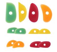 12pcs Soft Pottery Ribs, Silicone Pottery Trimming Rib with Multi Styles Practical Ceramic Shaping Tools for Smoothing Shaping Trimming Throwing Mud (4 Color)