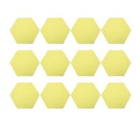 12Pcs Sound Absorbing Panel, 15cm / 5.9in Hex Adhesive Acoustic Panels Sound Proof Padding Board for Wall and Ceiling Decoration Acoustic Treatment (Light Yellow)