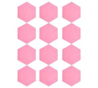 12Pcs Sound Absorbing Panel, 15cm / 5.9in Hex Adhesive Acoustic Panels Sound Proof Padding Board for Wall and Ceiling Decoration Acoustic Treatment (Pink)