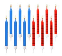 12pcs Spider Candles, Spider Web Birthday Candles for Man Cake Topper Candle Spider Party Decorations for Spider Themed Birthday Party Halloween Party Decor (Red, Blue)