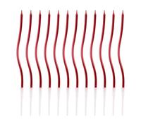 12pcs Spiral Cake Candles, Twist Slim Long Birthday Cake Candles