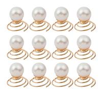 12pcs Spiral Hair Clips Pearl Hair Pins Swirl Hair Clip Coils Hair Clip Gold Spiral Hair Pins Metal Spiral Hairpins Shiny Rhinestone Hairpin Hair Slides Bride Prom Hair up