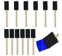 12PCS Sponge Paint Brushes, Wooden Handle Foam Brushes for Crafts, Painting, Staining | Strong Absorption & Reusable