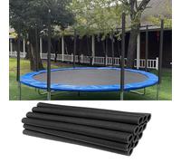 12PCs Sponge Trampoline Safety Cover, Black Thickened Crash Proof Foam Tube, Party Supplies, Trampoline Accessories, for Outdoor Kids Trampoline