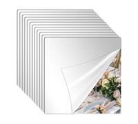 12PCS Square Acrylic Mirror Tiles, Mirror Sheets for Walls Decor, Square Mirror Centerpieces for Tables, Wall Mirror Full Length, for DIY Crafts Centerpieces Home Wall Table Ceiling Decor (10inch)