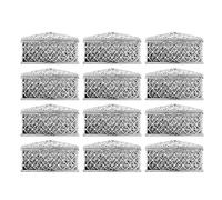 12PCS Square Treasure Chest Candy Boxes Plastic Hollow Gift Containers For Wedding Party Favors Gold Silver Optional 8x5.5x3.5cm (Silver)
