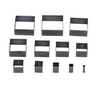 12Pcs Squares Leather Cutting Mold Alloy Steel Die Punch Cutter Set for Leather Fabric Clay Rubber Plastic Crafting DIY Jewelry Making Tool Kit with 5mm to 60mm Sizes