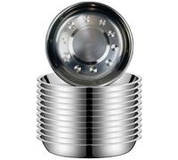 12Pcs Stainless Steel Bowls 6x1 Inch Round Wide Small Stainless Steel Bowl with Flat Base Metal Mixing Bowls for Small Dogs and Cats or Meal Prep, Cooking ·