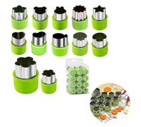 12Pcs Stainless Steel Fruit Vegetable Cutter Mold Cake Cookie Biscuit Cutting Tools