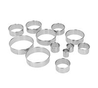 12PCS Stainless Steel Mousse Ring Set, Round Cake Baking Tool, Various Sizes - Non - Stick, Durable 304 Stainless Steel, Versatile Kitchen Cutter