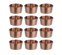 12pcs Stainless Steel Sauce Cup Condiment Ketchup Dipping Cups Mini Individual Rose Gold Seasoning Dish Appetizer Plates Container for Sampling, Salad Dressing, Sides or Dipping Sauces - 60ml/2.1oz