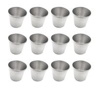 12pcs Stainless Steel Shot Cups 45ml Break Resistant for Bbq Cookouts | Polished Smooth Surface, Stackable Design, Suited for Sauces and Vodka Shots, Kitchens, Bartenders