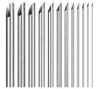 12PCS Stainless Steel Silver Hole Punch, Stainless Steel Circular Clay Hole Cutters, Hand Sculpture Clay Holes Puncher, Drilling Pottery Cutter for Drilling and Sculpture