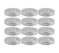 12pcs Stainless Steel Toilet Bolt Caps for Seat Hinges, Silver round Covers | Decorative Hardware Concealment, Polished Minimalist Finish, Fits Most Toilets for Bathroom Touch-Up and Repair