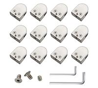 12pcs Stainless Steel U Shape Glass Balustrade Clamps Adjustable 8 12mm Glass Shelf Clips Durable Railing Hardware for Reliable Support and Safety