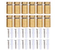 12Pcs Standoff Screw Stainless Steel Wall Mount Fastener Set Kit for Signs and Decorative Paintings Electroplating Brushed Gold 12x20mm
