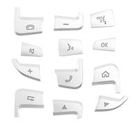 12Pcs Steering Wheel Button Covers for GLC X253 2015 2016 & C W205 2014 2015 Silver ABS