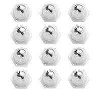 12pcs Sticky Swivel Casters Mini Wheel 360° Rotation | Self Adhesive Rollers, Plastic and Stainless Steel Build, Quiet Movement, White Finish for Home Closets and Laundry Baskets