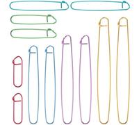 12Pcs Stitch Holders Knitting Stitch Holder Set Yarn Stitch Holder Knitting Accessories Crochet Knitting Needle Sa-fety Pins Aluminum Stitch Holders for DIY Knitting Notion Crochet Needle Hook Craft