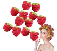 12pcs Strawberry Hair Curlers, Hair Heatless Foam Hair Rollers, Shaped Hair Styling Curlers Self Grip Hair Curler, Strawberries Hair Sponge Rollers Modeling Tool for Women