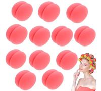 12pcs Strawberry Heatless Curlers, Strawberry Foam Rollers, Strawberry Curlers for Women, Strawberry Sponge Curler for Curls and Waves Ideal for Overnight Use (Pink, 6cm)