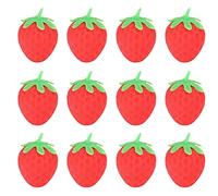 12Pcs Strawberry Stress Toy, Fruit Squeeze Dough Ball Fidget Toys for Stress Relief, Soft Elastic TPR Strawberry Squeeze Toy with Non Material for Kids Adults at Home School