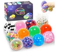 12pcs Stress Balls, Squishy Stress Balls Sensory Squeeze Ball for Kids Adults Squishy Fidget Toy Stress Relief Squishy Hand Exercise Balls Sensory Toys for Anxiety Alleviation and Focus Improvement