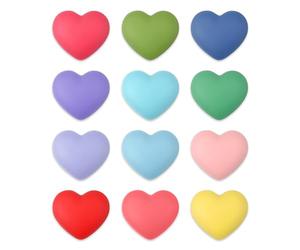 12pcs Strong Fridge Magnets, Heart Shaped Locker Magnets Colorful Decorative Refrigerator Cute Magnets for Whiteboard Map Calendars Fridge Kitchen Office Classroom