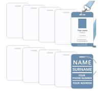 12Pcs Sublimation id Badge Blanks Luggage tag Aluminum Double Sided id Cards Name Tags Metal Keychain Sublimation Blanks Bulk Products Items